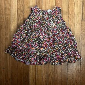 Vintage OshKosh 6M Floral Print Corduroy Dress